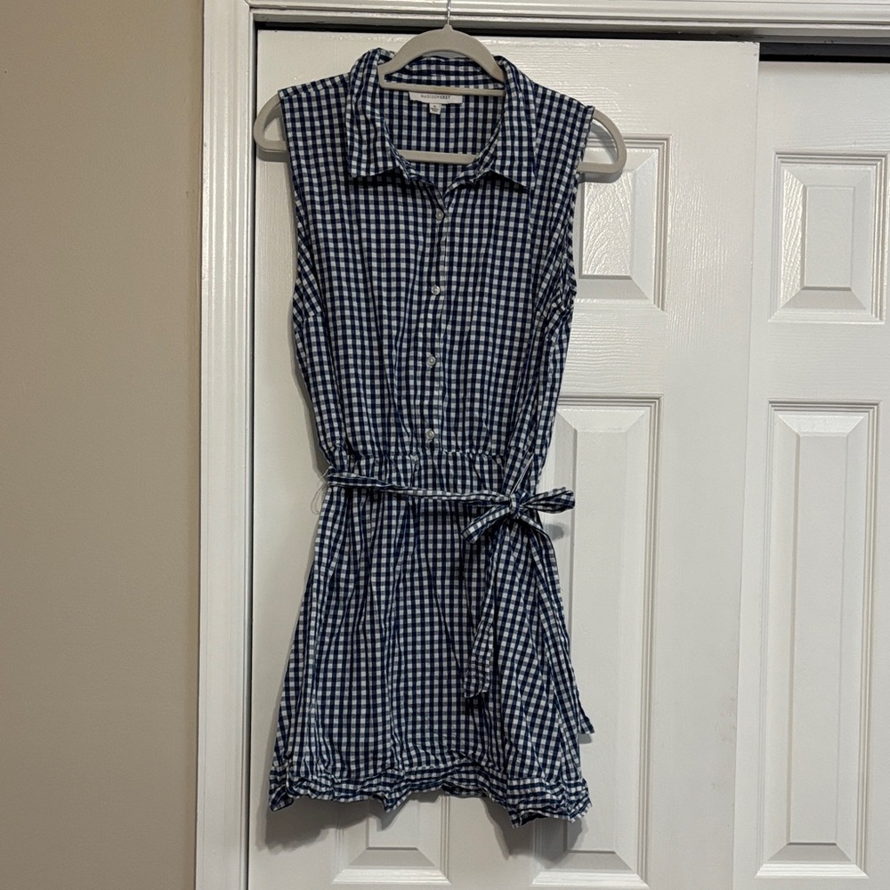 Madison Grey Navy Gingham Sleeveless Mini Dress